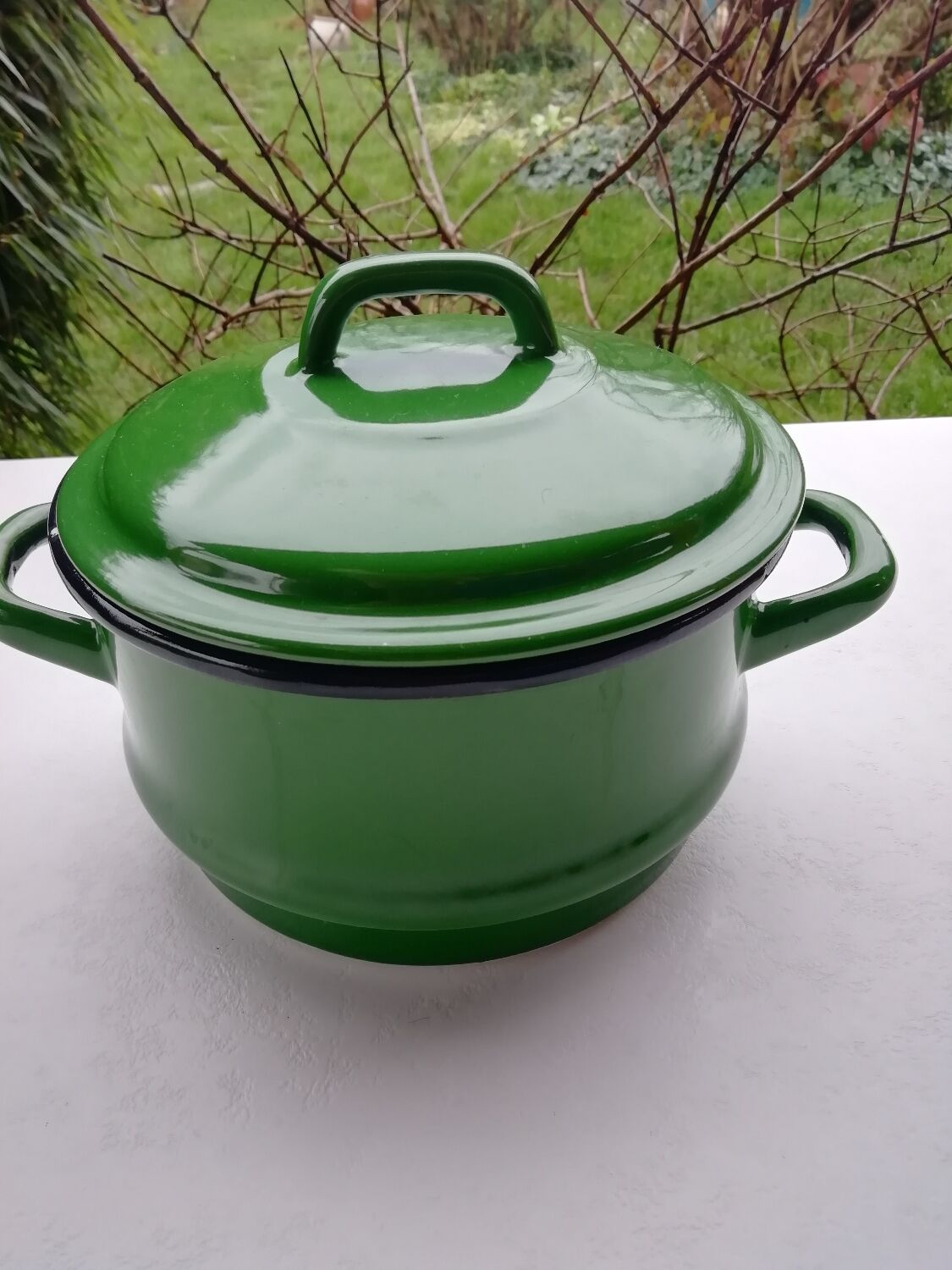 Enameled sheet metal casserole dish
