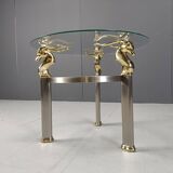 Table d'appoint vintage en laiton en forme de bouquetin ou d'antilope, années 1970