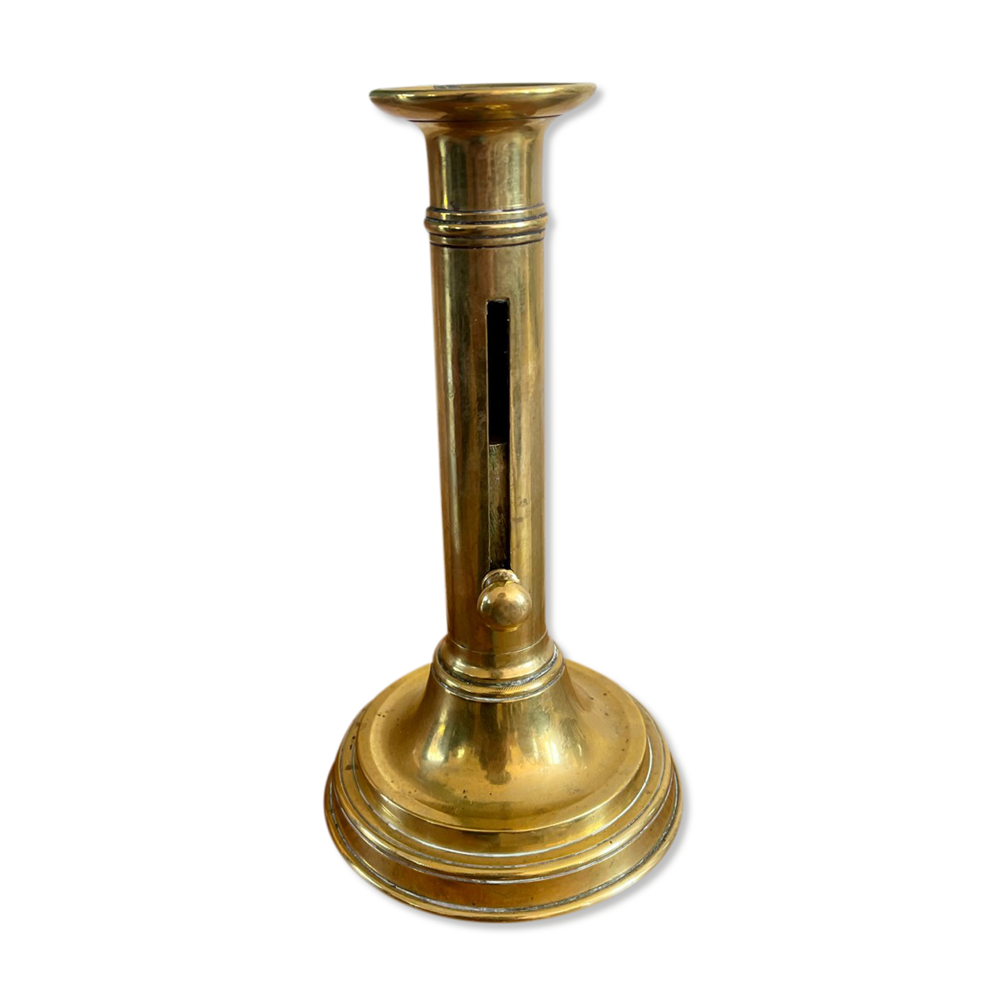 Brass push candle holder