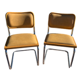Pair vintage sled reception chairs