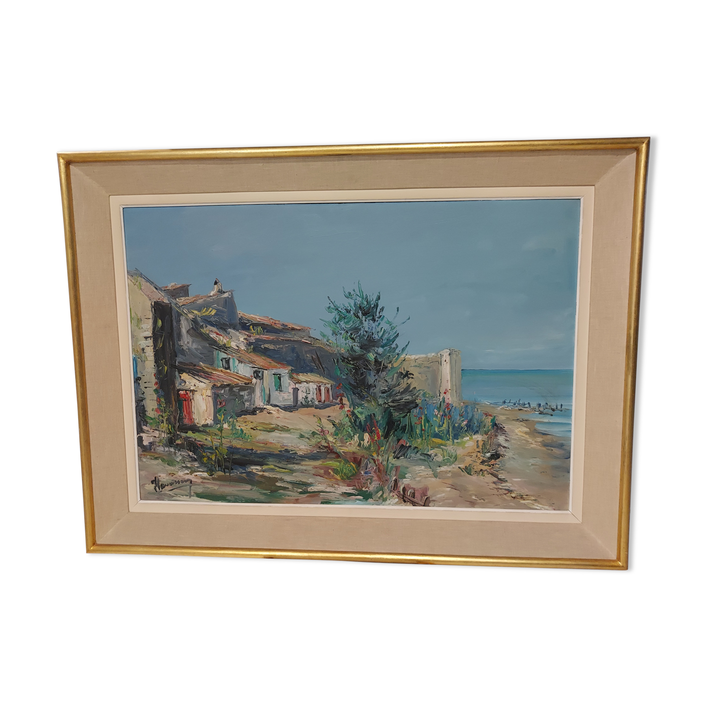 Tableau peinture couteau années 1950