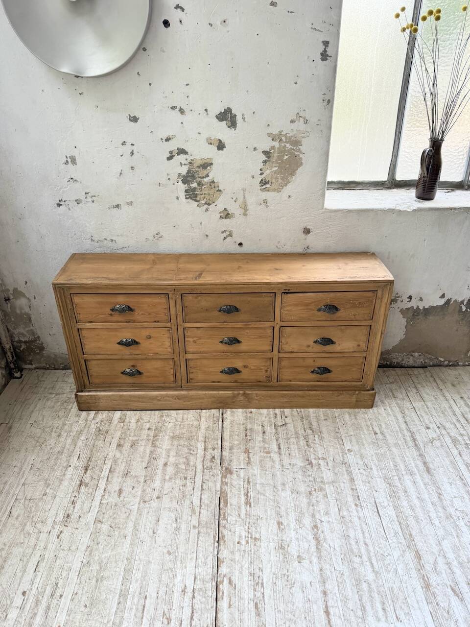 Pine craft cabinet with drawers