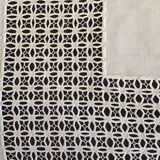 Embroidered white linen tablecloth, square