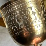 Calices, verre à pied en laiton gravés