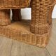 Elephant woven wicker side table 70s