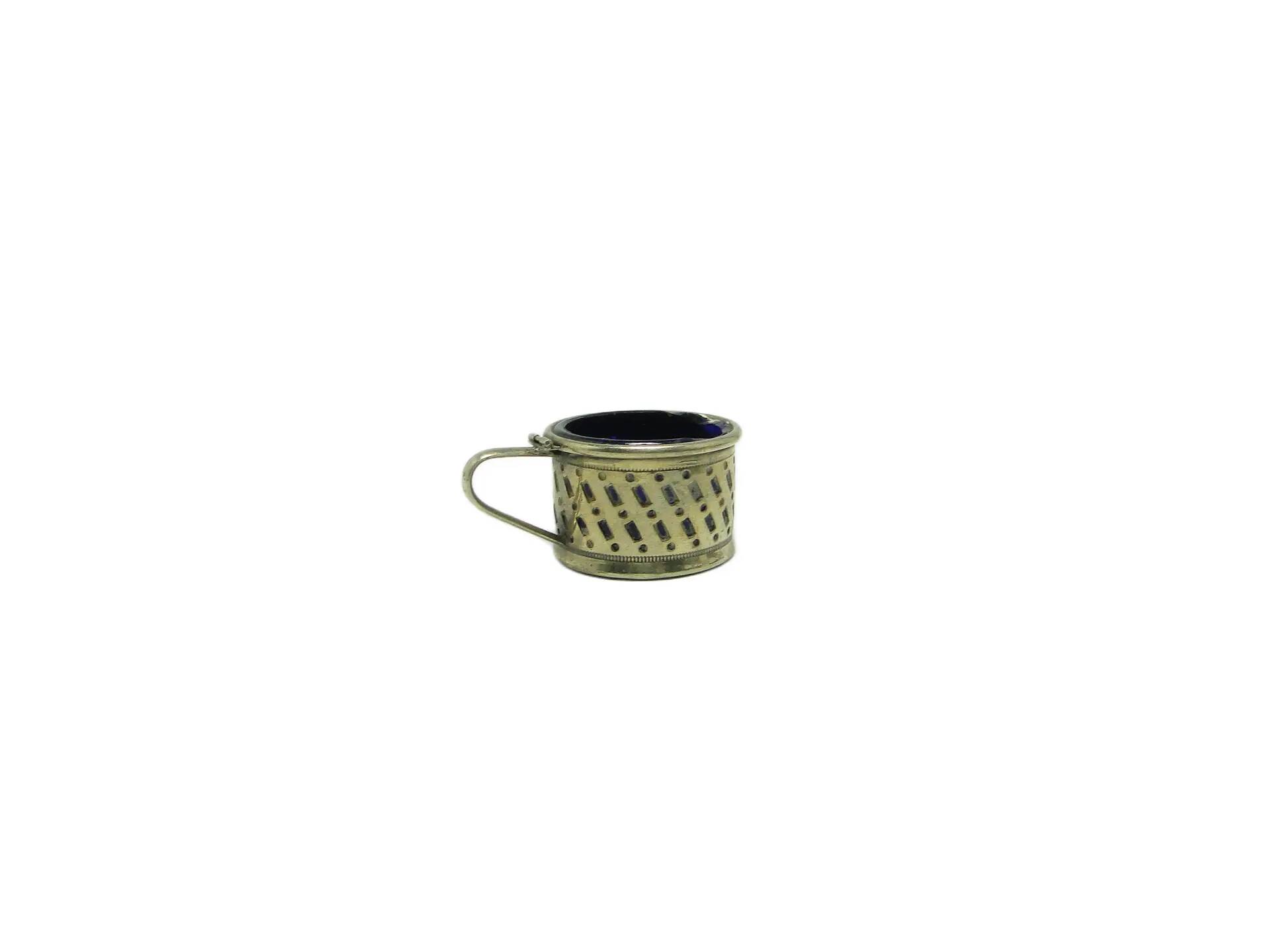 Art Deco salt cellar, silver-plated brass, Sweden, 1930s.