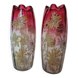 Pair of enamelled vases by Olga Théodore Legras