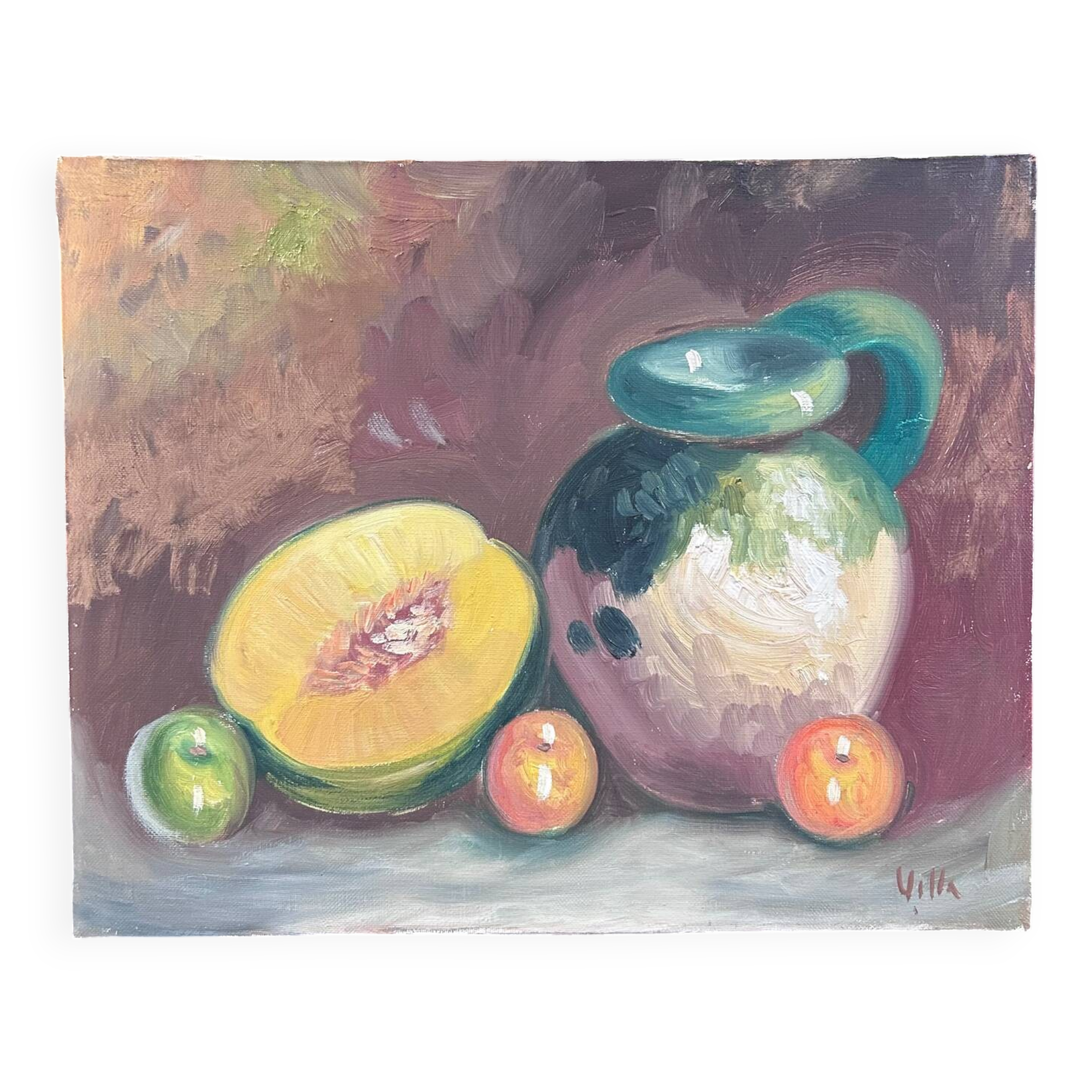 Pitcher and melon painting
