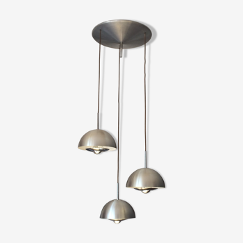 Suspension waterfall Jean GANDELIN. 1970. 3 chrome steel globes.