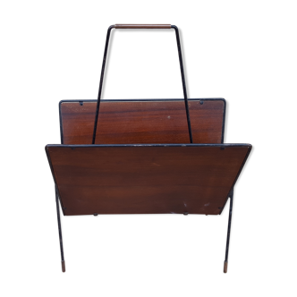 1960s wood/metal magazine holder
