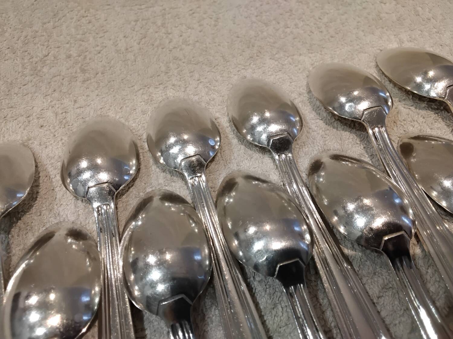 11 silver-plated coffee spoons, goldsmith Argit, art deco style