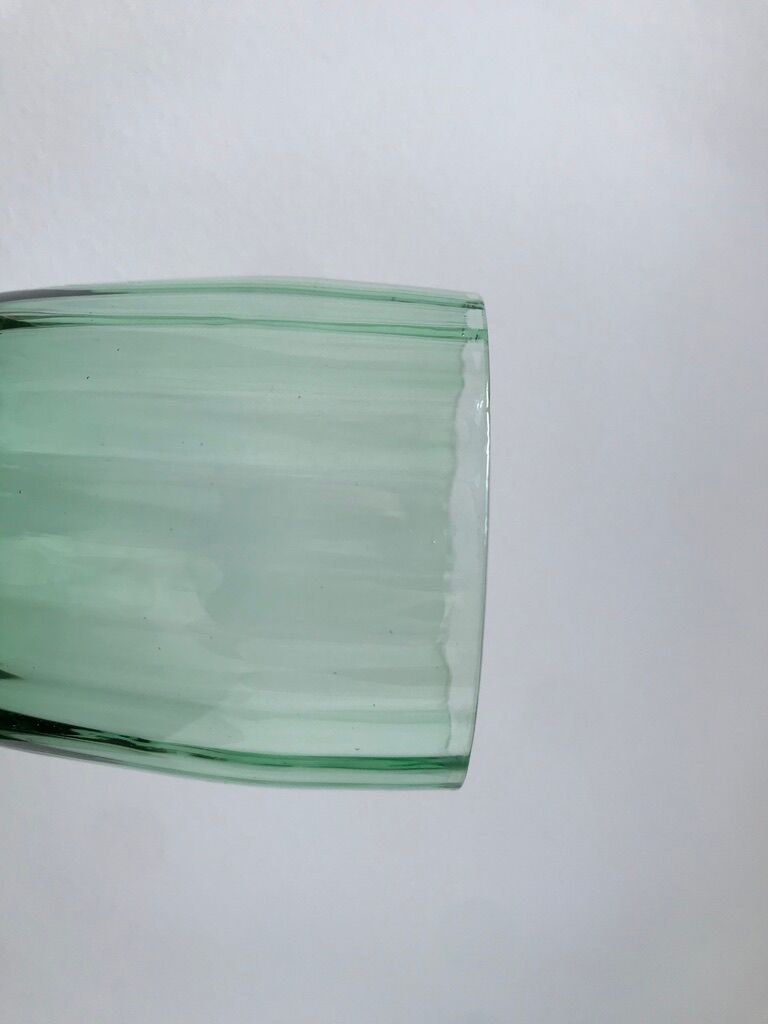 Set of 5 green art deco water glasses 30s-40s
