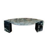 Table basse "oeil" en marbre vert émeraude, Roche Bobois, France, 1970