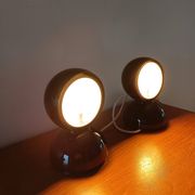 Set of 2 vintage black and white Eclisse lamps - Magistretti for Artemide