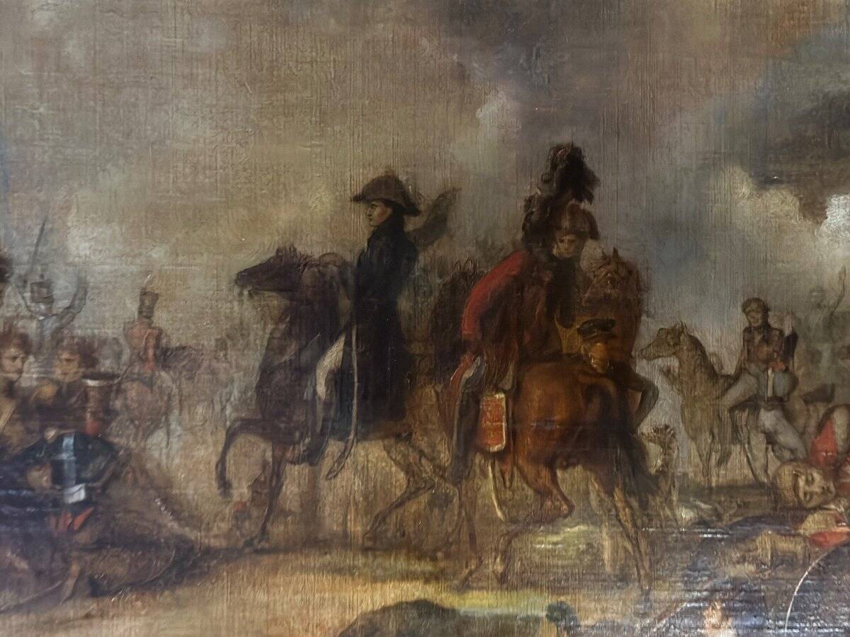 Napoleonic battle scene, oil on canvas, 19th century