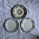 Set of 6 mismatched iron earth plates Sarreguemines Gien Royat Germaine Vichy