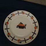 Plate in Badonviller earthenware model DOC diam 24 cm