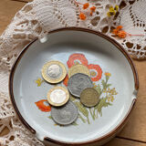 Korean stoneware ashtray with poppy motif