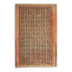 Rare Antique Rust Kilim Rug Floral Geometric Wool Carpet