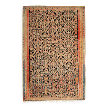 Rare Antique Rust Kilim Rug Floral Geometric Wool Carpet