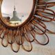 Ancien Miroir En Rotin