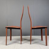 Vintage Leather Dining Chairs by Arper Italy, 1980s - Set of 6