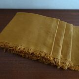4 vintage camel fringed napkins