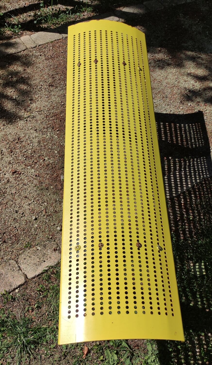 Vintage yellow metal bench