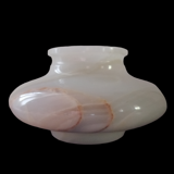 Flattened alabaster ball vase