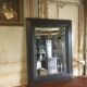 Beveled leather mirror 90x70