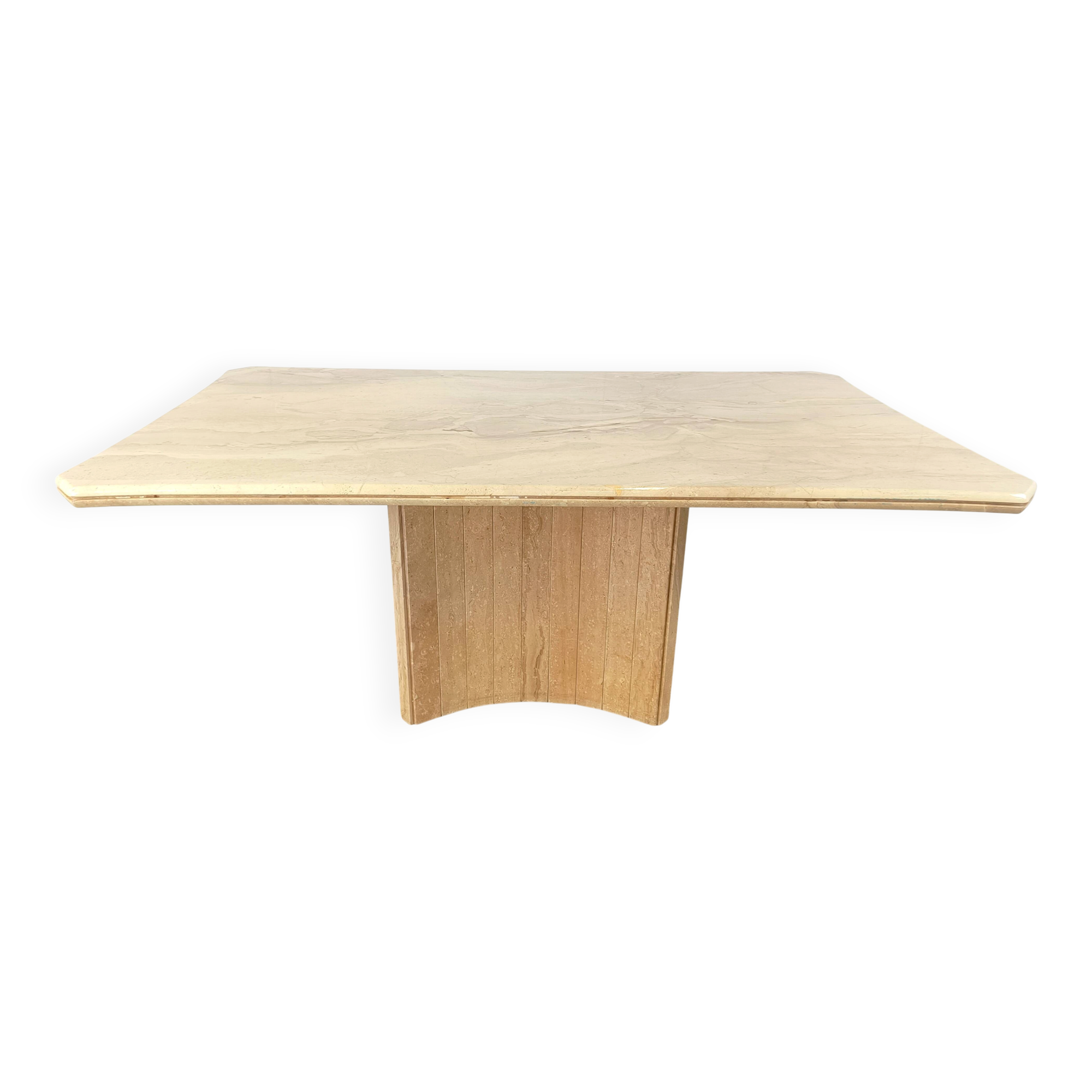 Table à manger en travertin vintage, années 1970