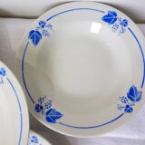 5 Roselys deep plates, vine pattern