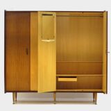 Armoire vintage à 4 portes, design moderne du milieu du siècle, en érable et teck, années 1950