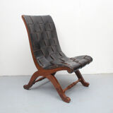 1950s chair in leather, Pierre Lottier