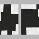 2 black and white modern art prints
