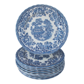 8 flat plates Myott Meakin blue décor