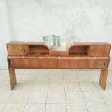 Art deco headboard in walnut bramble