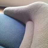 Chair organic 50s Danish blue and beige