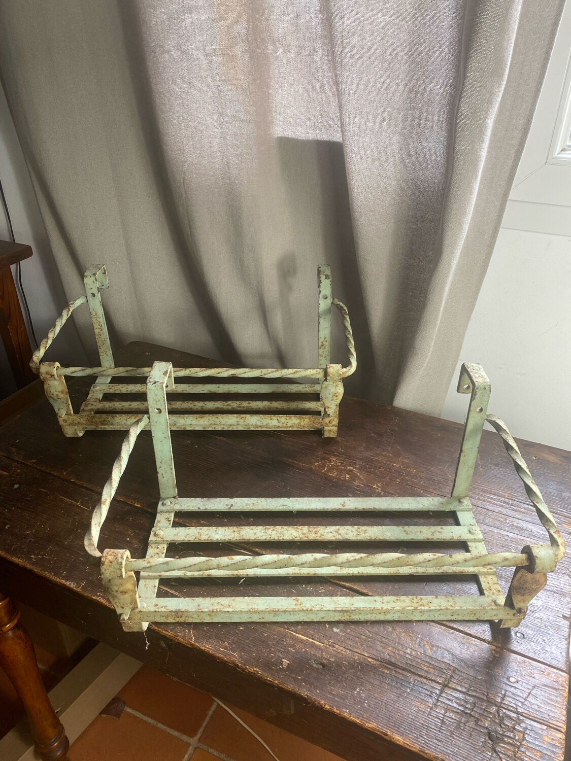 Wrought iron balcony planters