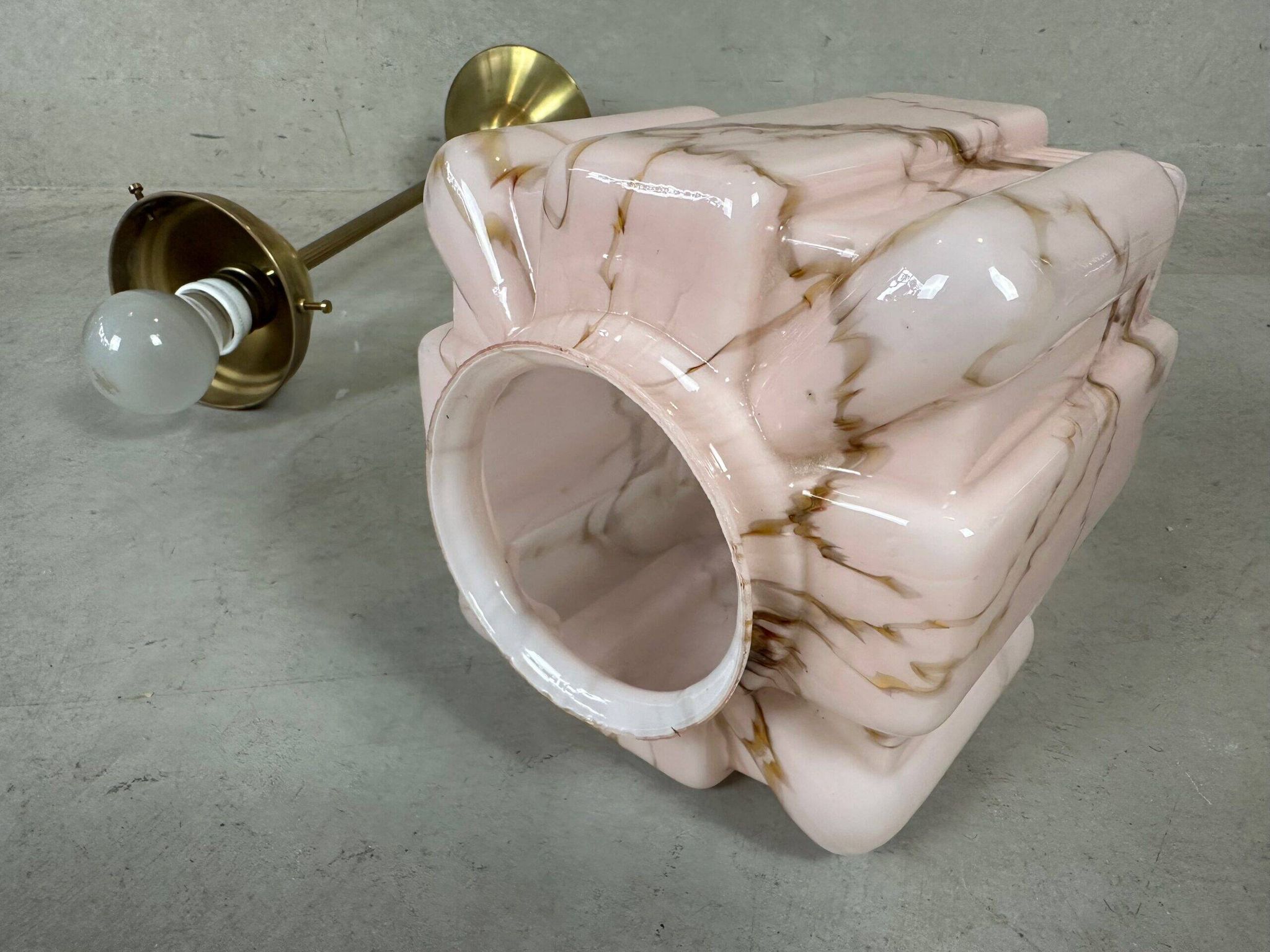 Art deco skyscraper – marbled pink opaline and brass
