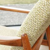 Vintage armchair with a green nebula design by E. Homa, 1970.