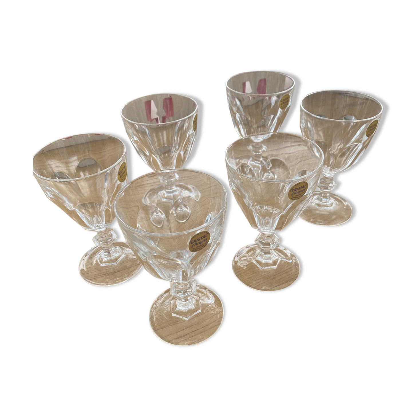Set of 6 glasses with cristal d'Arques