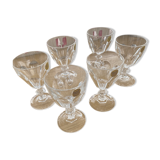 Lot de 6 verres à pied cristal d’Arques