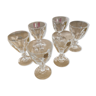 Set of 6 glasses with cristal d'Arques