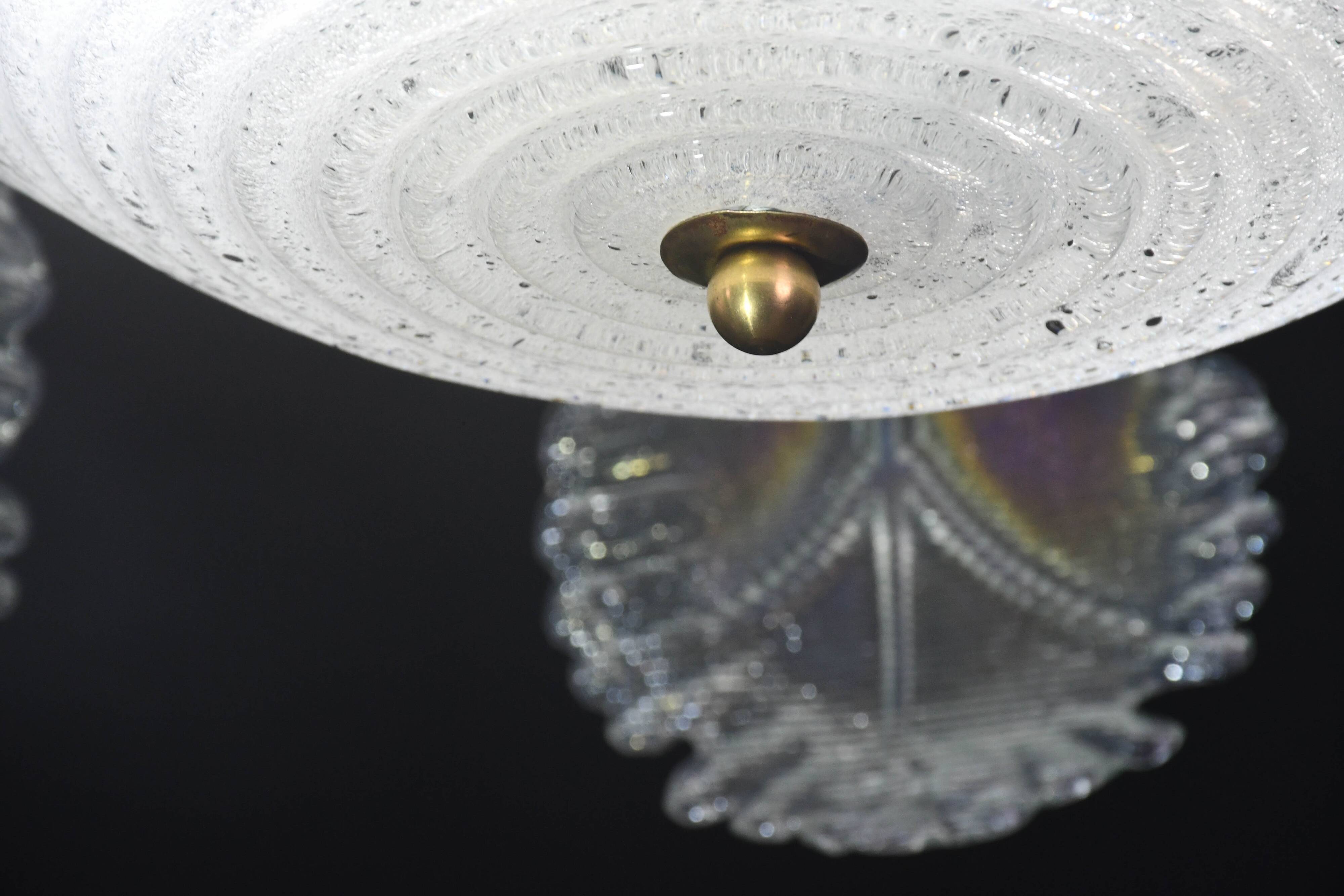 Luxury Barovier & Toso chandelier, Murano Pulegoso glass, 1950s