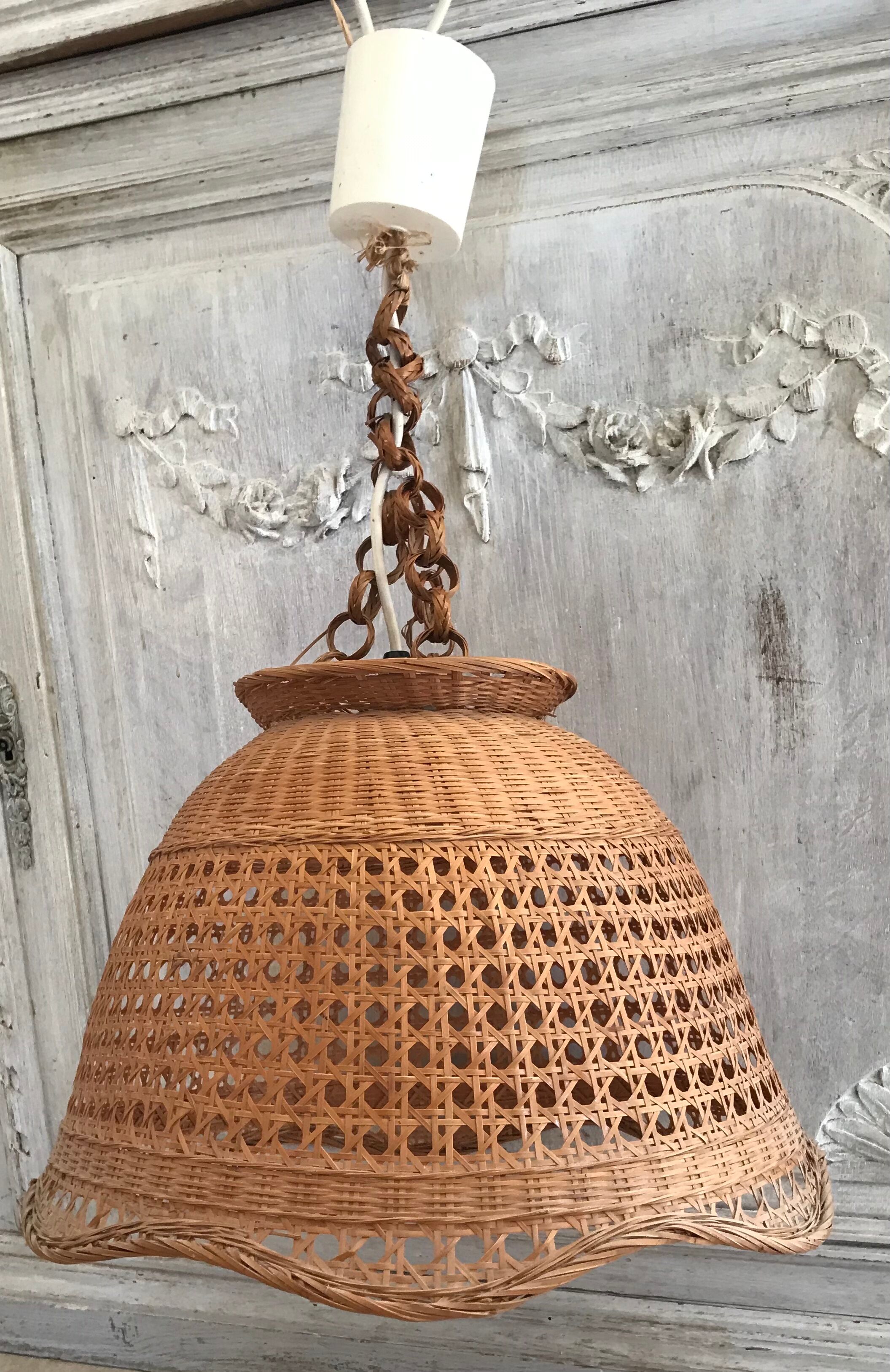 Vintage rattan pendant lamp