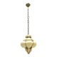 Murano Opaline Glass Pendant Light in Wrought Iron Frame, Italy, Mid-C