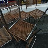 Six chairs" scoubidou" in bronze color