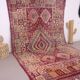 Tapis marocain vintage violet 230 x 402 cm - Tapis en laine berbère ancien fait à la main