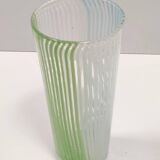 Green, White and Light Blue Murano Glass Vase by Dino Martens
